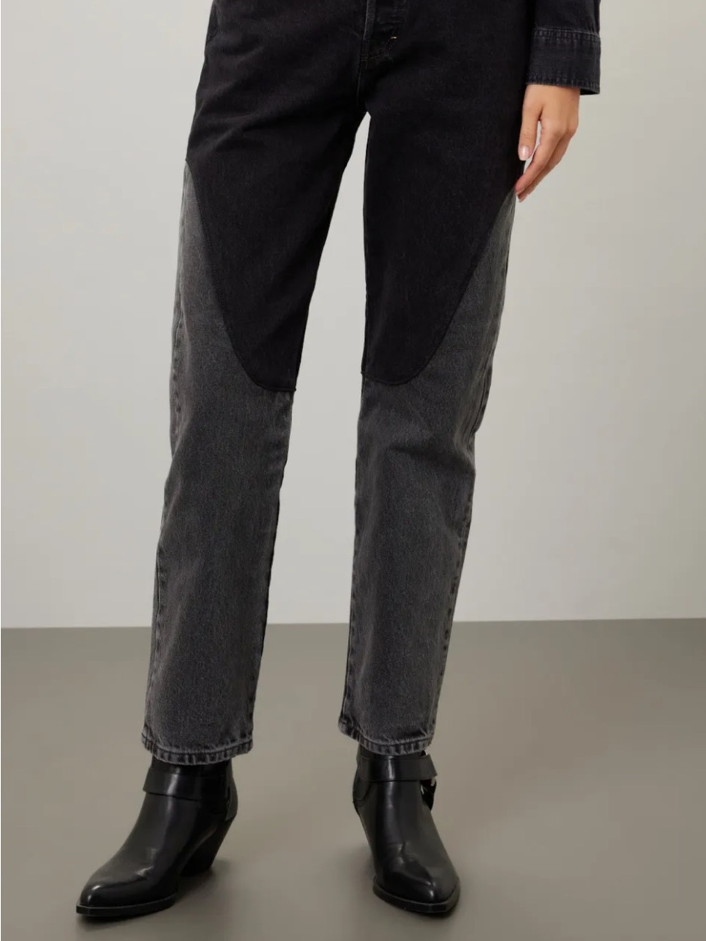 Levi's 501 Original Women's Chaps Two Toned Black Demin Jeans